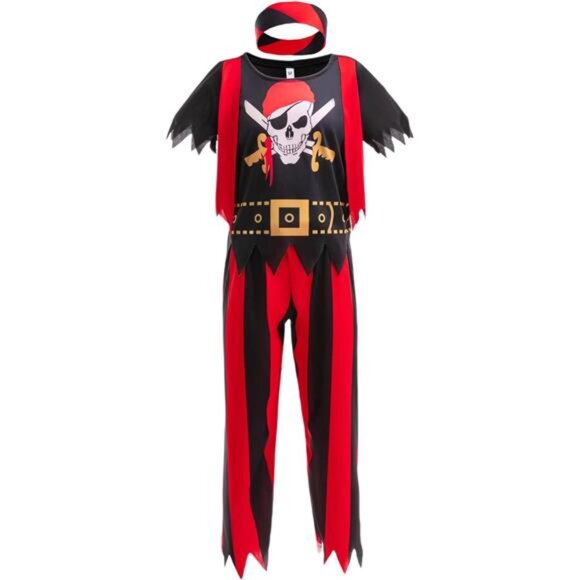 Pirate Costume Kids Pirate Role Play Dress Up Boys Halloween Costume Cosplay - Picture 2 of 6